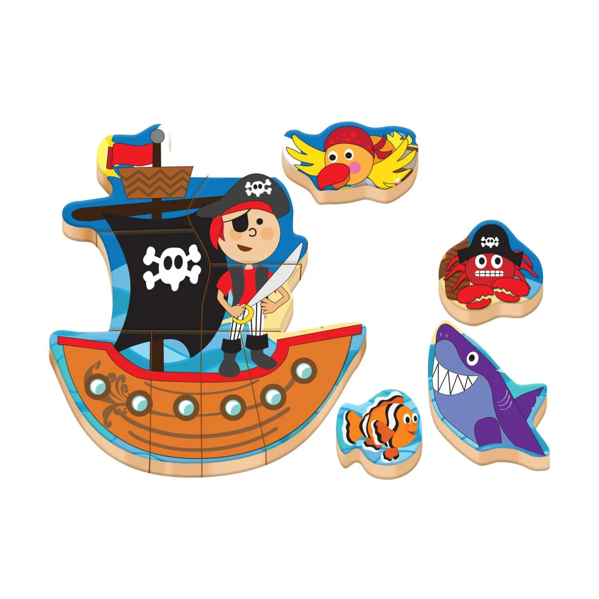 Pirate Wooden Chunky Puzzle 12 Pcs