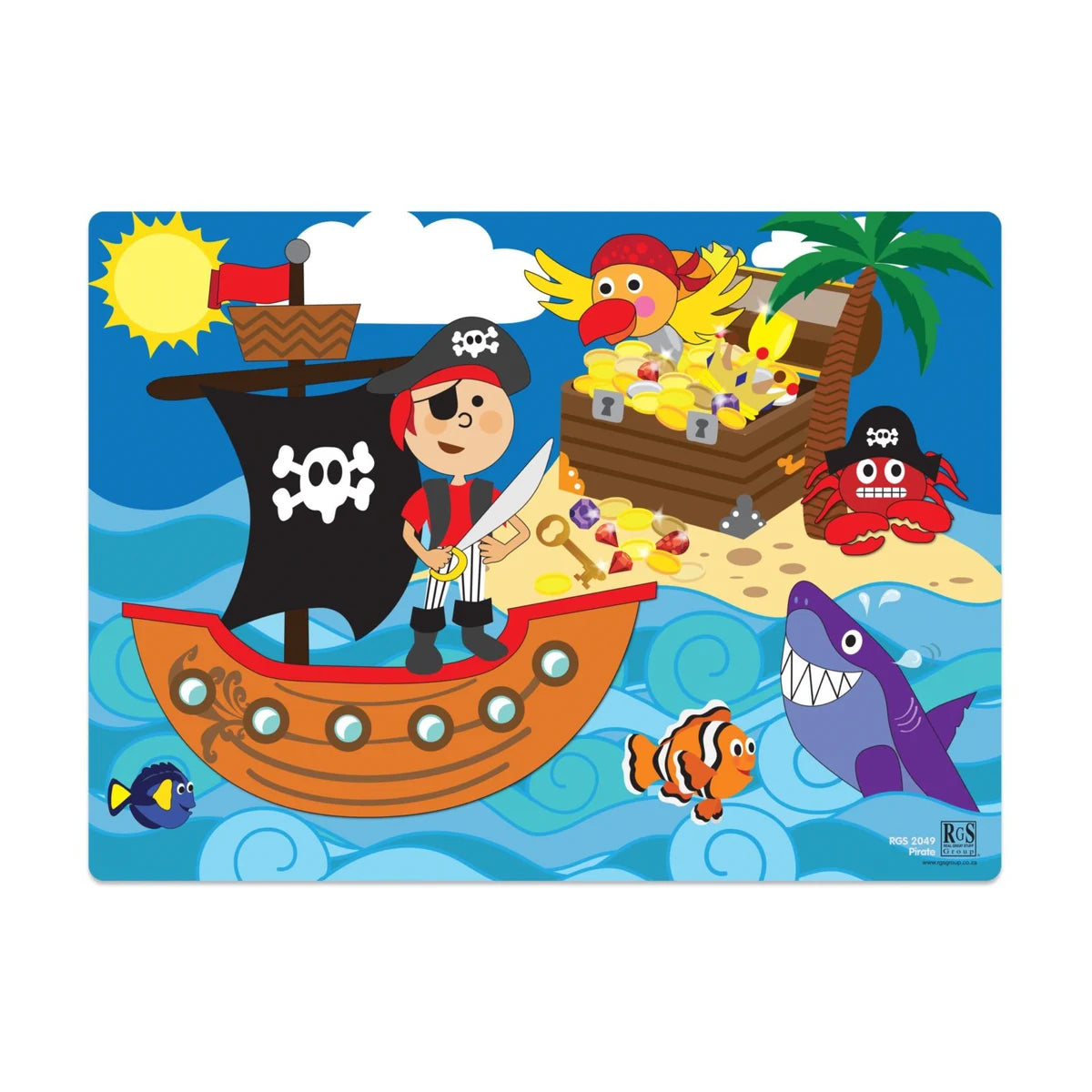 Pirate Wooden Chunky Puzzle 12 Pcs