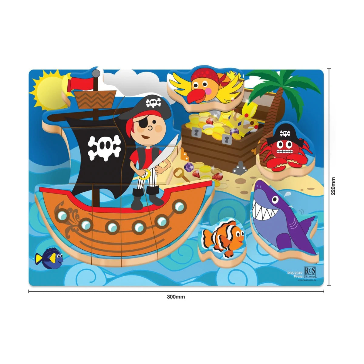 Pirate Wooden Chunky Puzzle 12 Pcs
