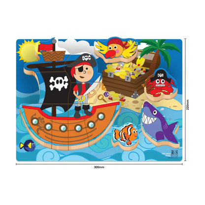 Pirate Wooden Chunky Puzzle 12 Pcs