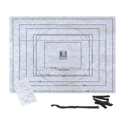 Large jigsaw puzzle mat layout showing puzzle size zones and included securing straps