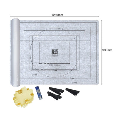 Puzzle mat size diagram showing 1250mm by 930mm layout for up to 1500-piece puzzles