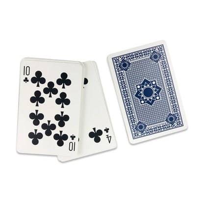 Close-up of Royal Magic Svengali playing cards poker size deck showing card face and back