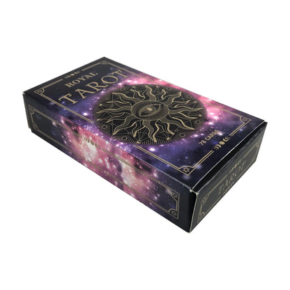 Royal Tarot Cards box top view showing 78 cards label on packaging