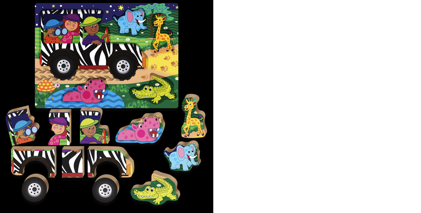 Safari Wooden Chunky Puzzle 12 Pcs