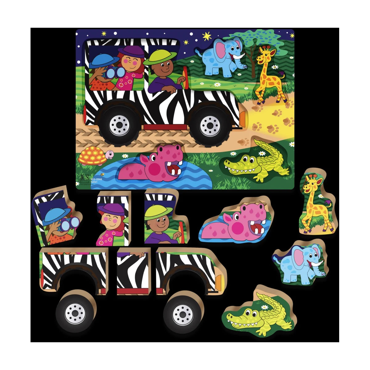 Safari Wooden Chunky Puzzle 12 Pcs