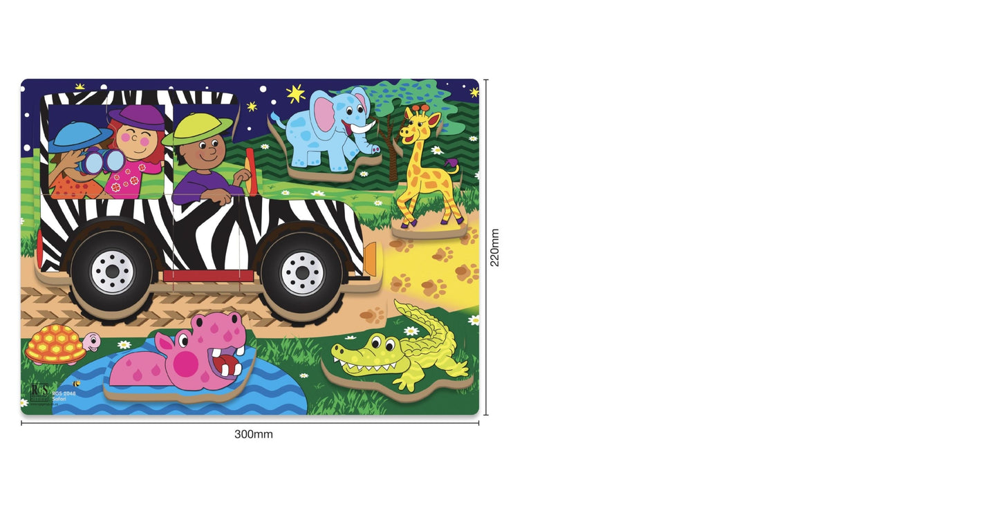 Safari Wooden Chunky Puzzle 12 Pcs