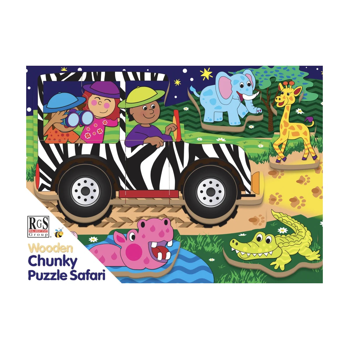 Safari Wooden Chunky Puzzle 12 Pcs