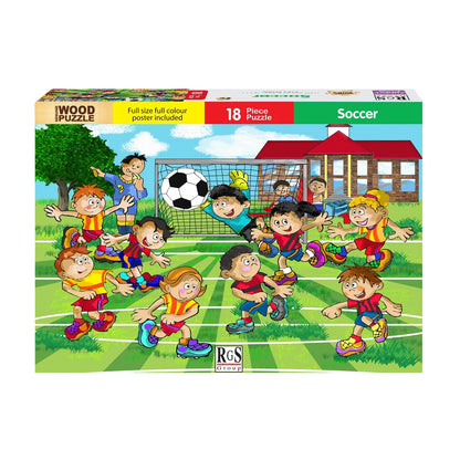 Soccer Wooden Jigsaw Puzzle 18 Pcs