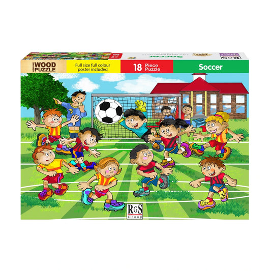 Soccer Wooden Jigsaw Puzzle 18 Pcs