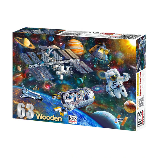 Space Station Wooden Puzzle 63Pcs