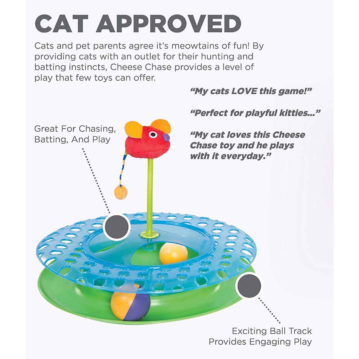 Catstages Cheese Chase Catnip Cat Track Toy