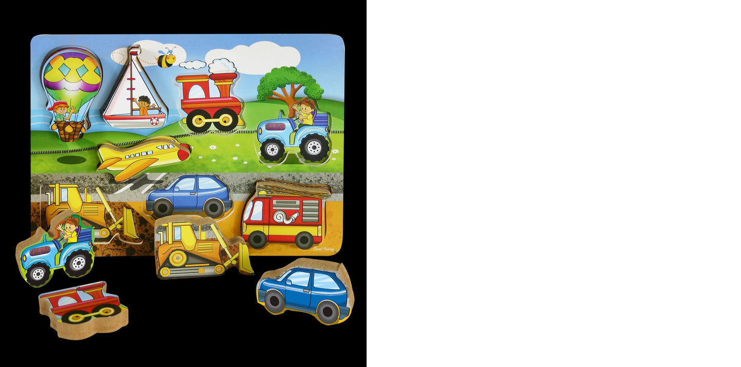 Transport Wooden Chunky Puzzle 8 Pcs