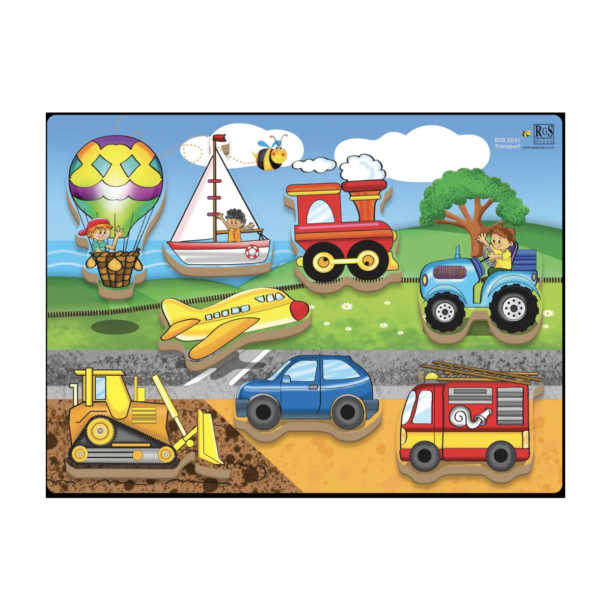 Transport Wooden Chunky Puzzle 8 Pcs