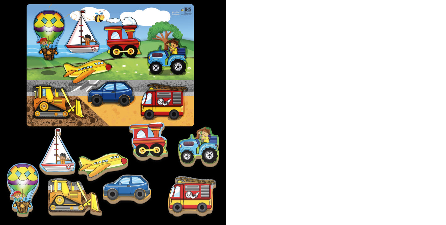 Transport Wooden Chunky Puzzle 8 Pcs