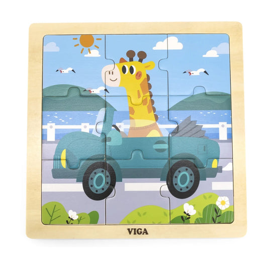 Viga Car Wooden Puzzle 9 Pcs