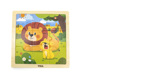 Viga Lion Wooden Puzzle 9 Pcs