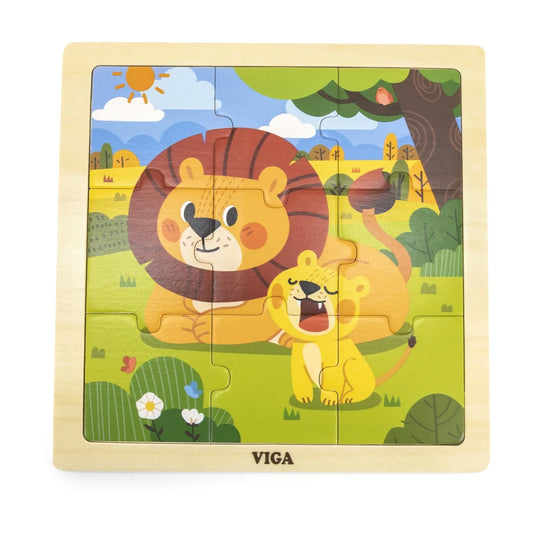 Viga Lion Wooden Puzzle 9 Pcs