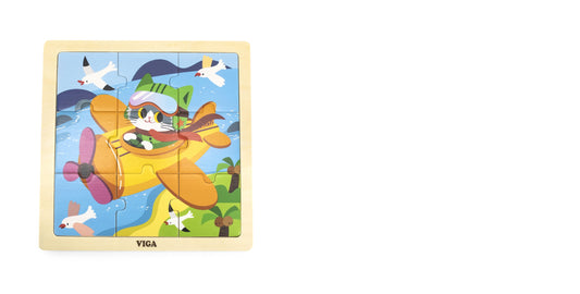 Viga Plane Wooden Puzzle 9 Pcs