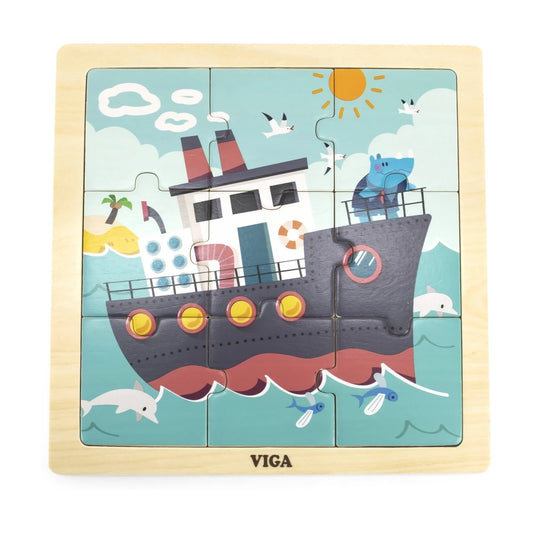 Viga Ship Wooden Puzzle 9 Pcs