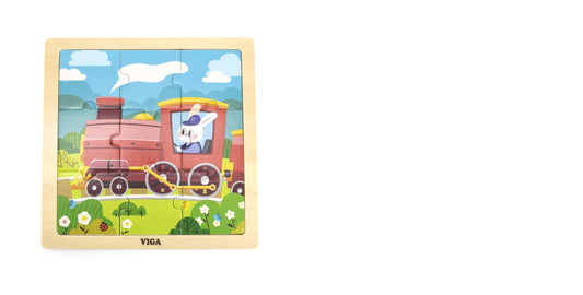 Viga Train Wooden Puzzle 9 Pcs