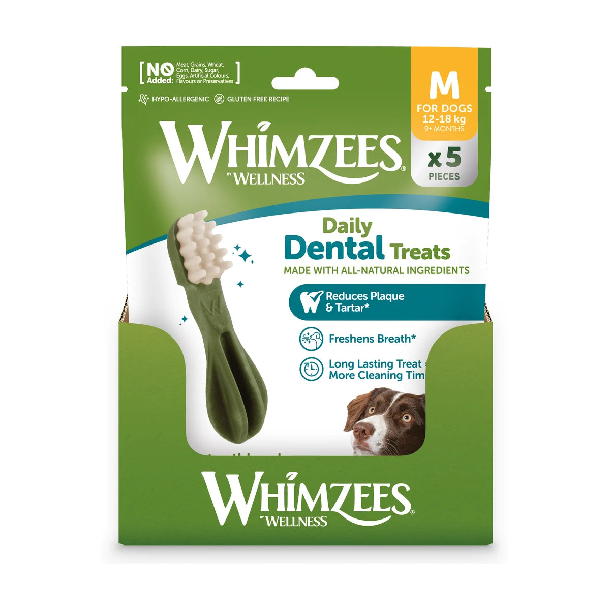 Whimzees Toothbrush Dental Chews for Dogs Medium 5 pcs