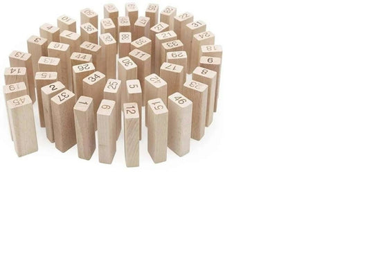 Wooden Stacking Tumbling Tower Game – 54 Numbered Blocks