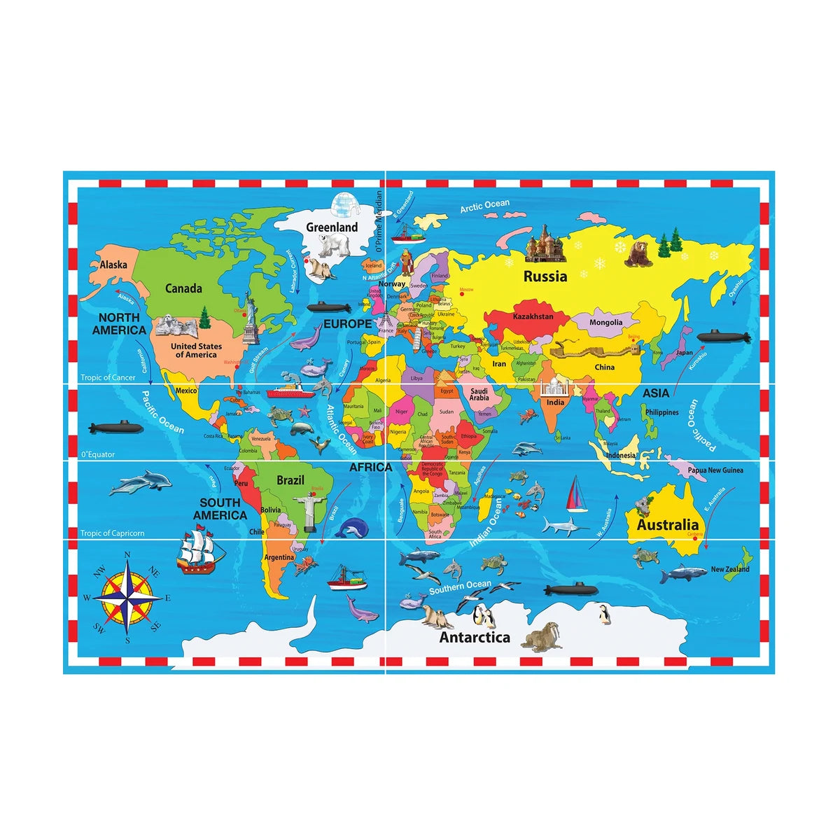 World Map Puzzle 50Pcs