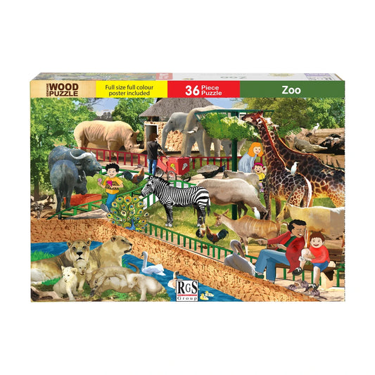 Zoo Wooden Jigsaw Puzzle 36 Pcs