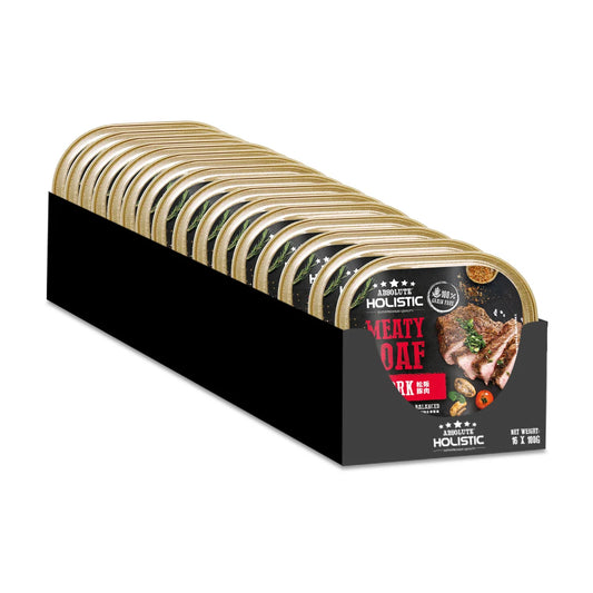 Absolute Holistic Meaty Loaf Pork Dog Food 16 x 100g multipack box