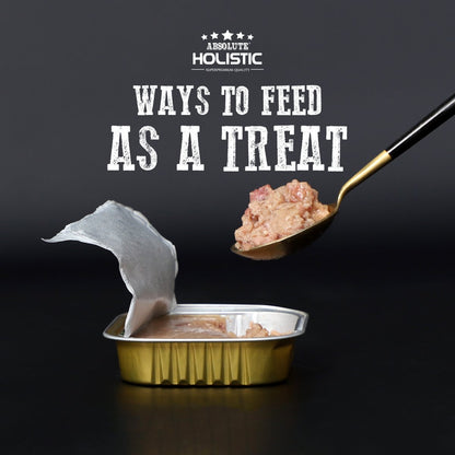 Absolute Holistic Turkey Meaty Loaf Dog Food served by spoon as a treat
