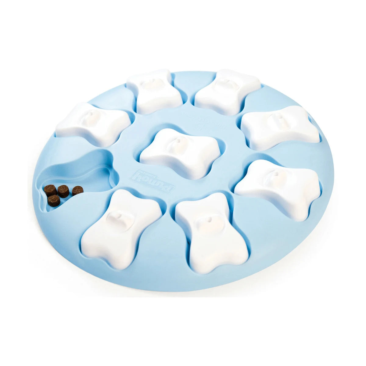 Nina Ottosson Puppy Smart level 1 blue dog puzzle toy with 9 treat compartments