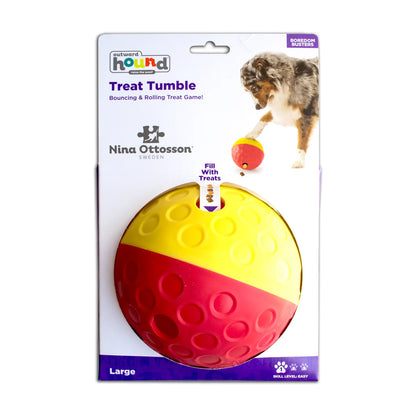 Nina Ottosson Treat Tumble Large Level 1 dog puzzle toy packaging front