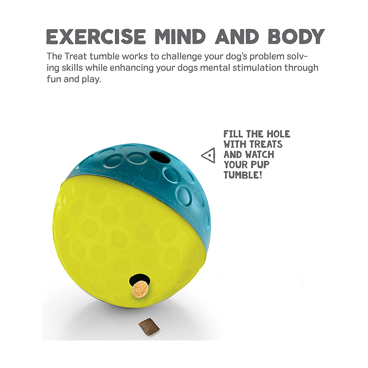 Nina Ottosson Treat Tumble small blue dog enrichment toy supports mental stimulation and problem solving
