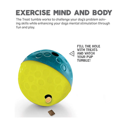 Nina Ottosson Treat Tumble small blue dog enrichment toy supports mental stimulation and problem solving