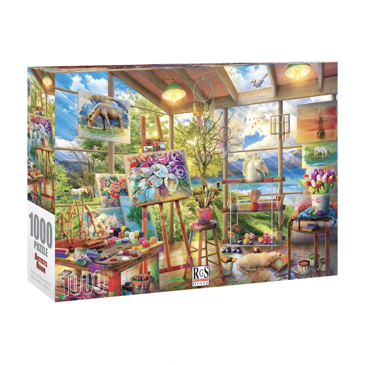RGS Artists Room 1000 piece jigsaw puzzle box packaging showing the full artwork preview