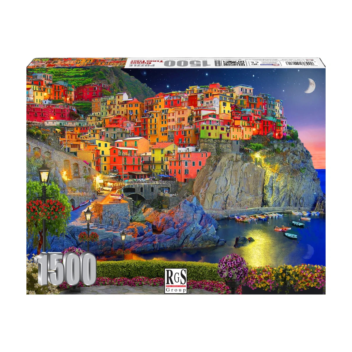 RGS Cinque Terre Italy 1500pc jigsaw puzzle box front showing finished picture and branding