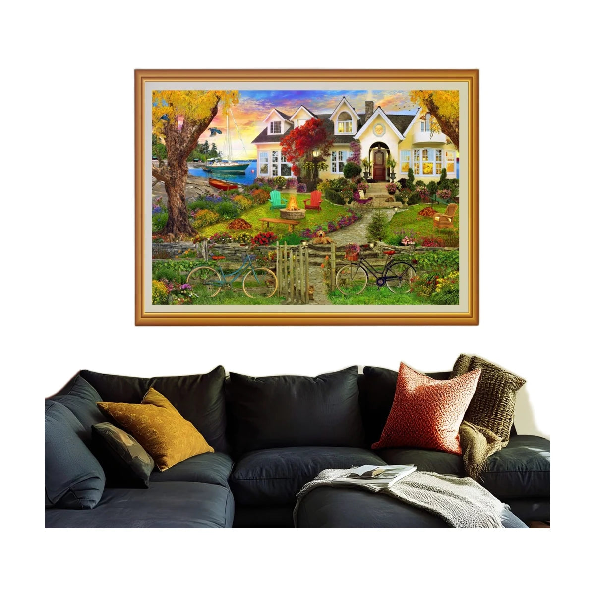 RGS Coastal Home 1500 piece jigsaw puzzle framed wall art lifestyle Afrishon World