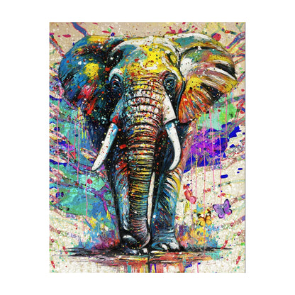 RGS Colour Burst 1000 piece jigsaw puzzle artwork featuring a vibrant paint splash elephant