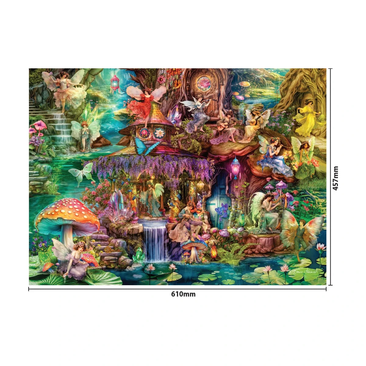 RGS Enchanted Fairyland 500 piece puzzle finished size 457 x 610mm dimensions reference image