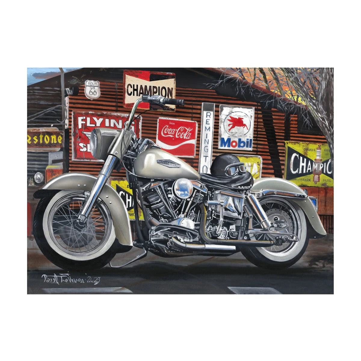 RGS Harley Davidson 1000 piece jigsaw puzzle artwork motorbike garage signs