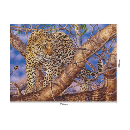 RGS Leopard’s Gaze 1500 piece puzzle finished size 838 x 610mm dimensions reference