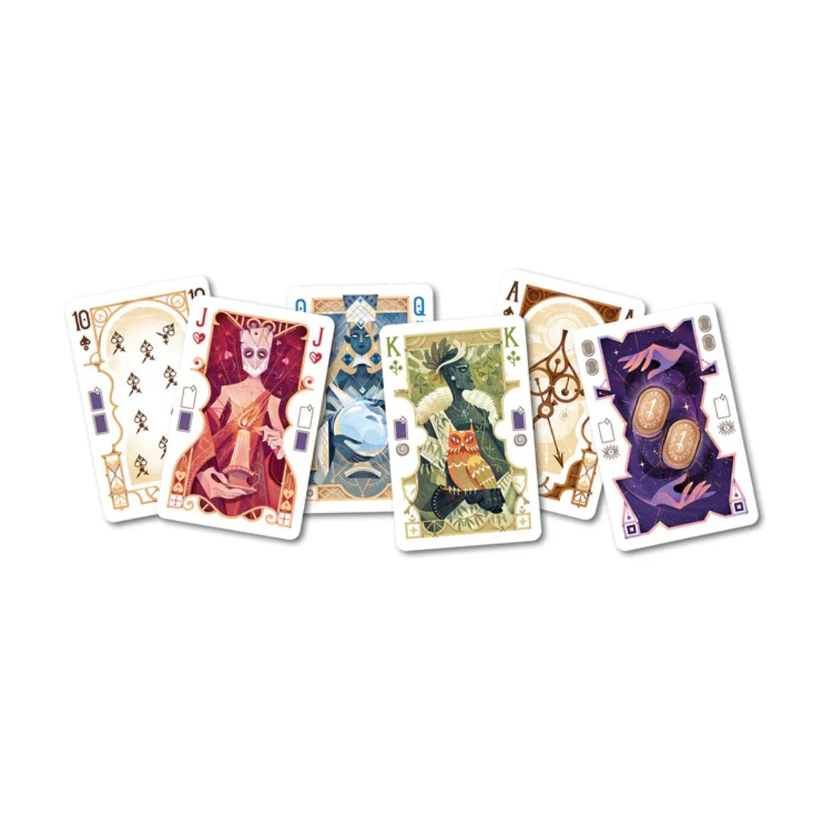All In Predictions playing cards showing illustrated suits, character cards and Rune card