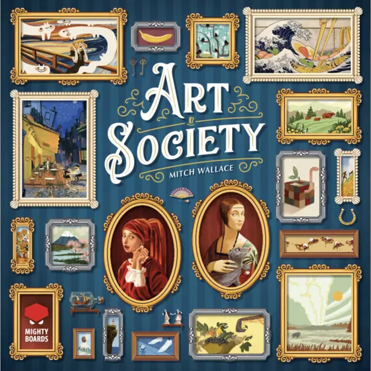 Art Society art auction board game cover by Mighty Boards