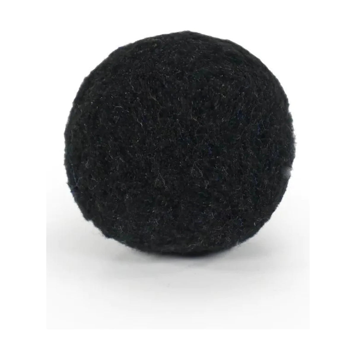 Black Battersea Pounce fabric cat ball on a white background