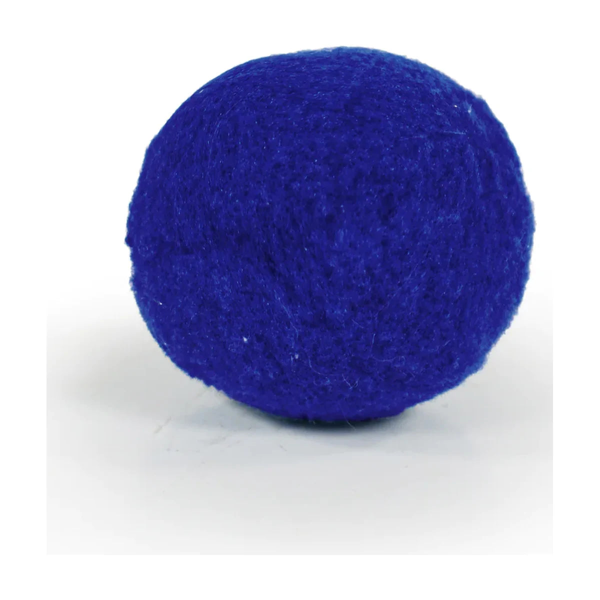 Dark-blue Battersea Pounce fabric cat ball on a white background