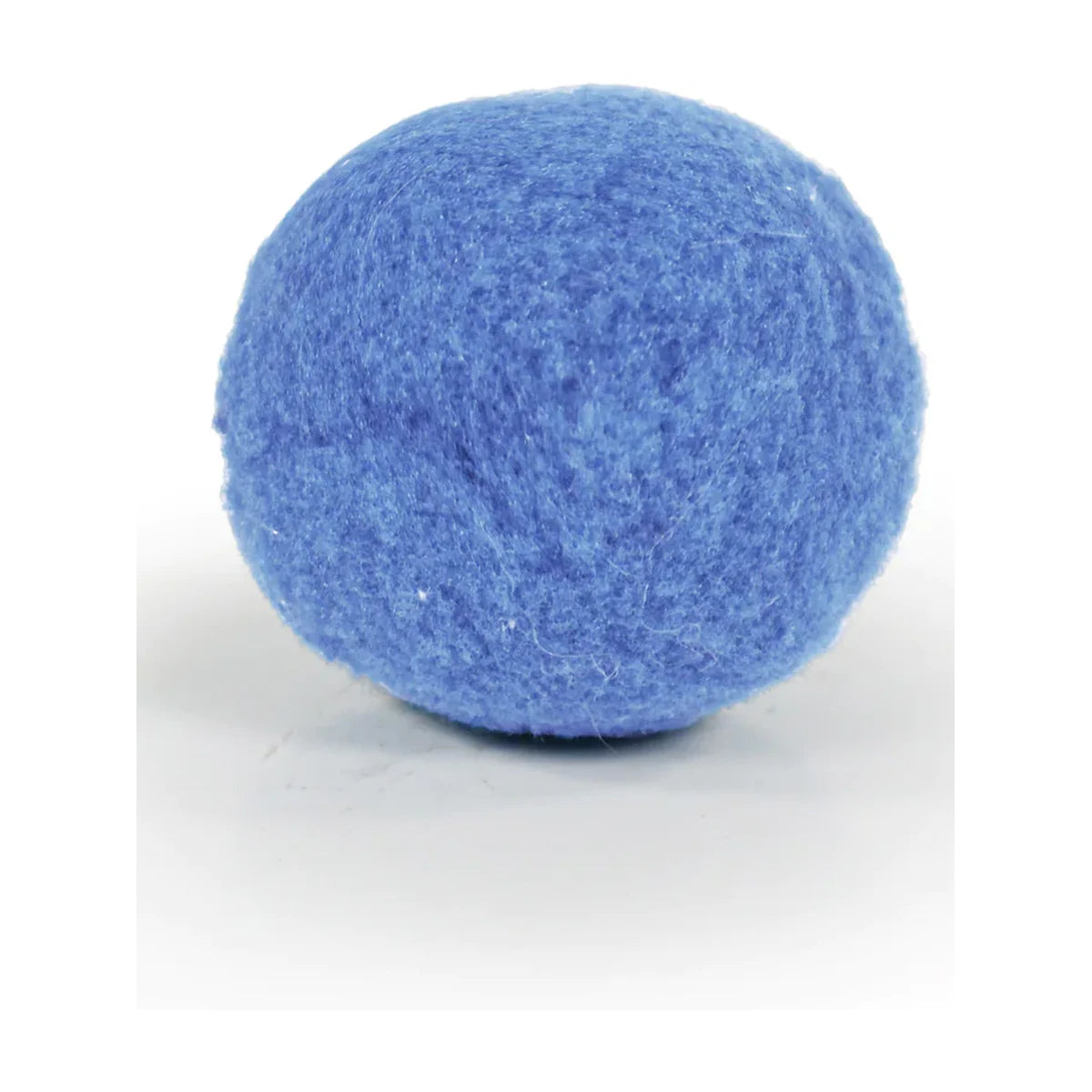 Teal-blue Battersea Pounce fabric cat ball on a white background