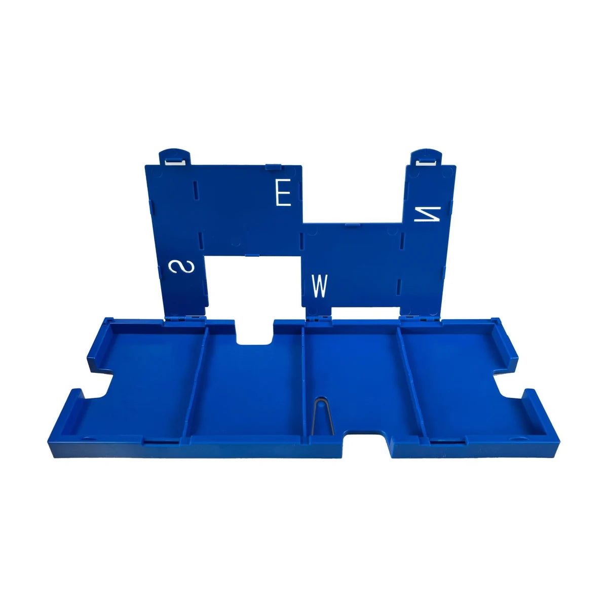 Open blue Bridge duplicate board showing North, East, South and West player positions