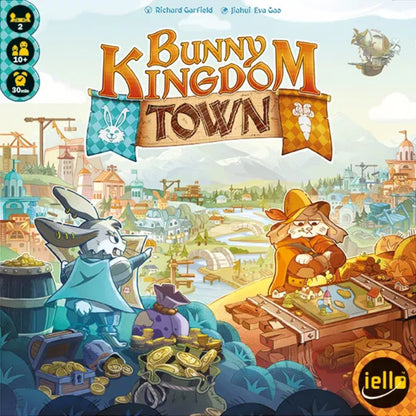 Bunny Kingdom Town board game front artwork with rabbit town builders