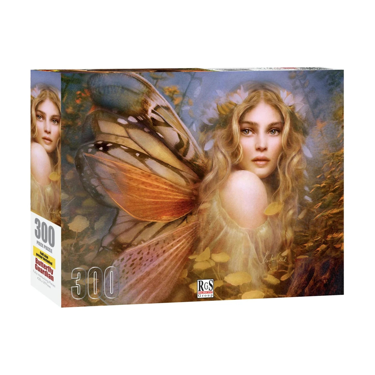 Butterfly Guardian 300 piece puzzle box showing fantasy butterfly forest artwork